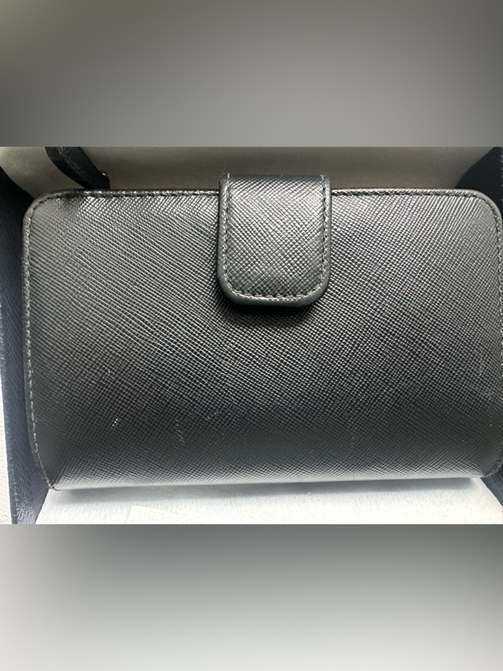 Prada Black Saffiano Leather Wallet with Gold Logo - Picture 2 of 13